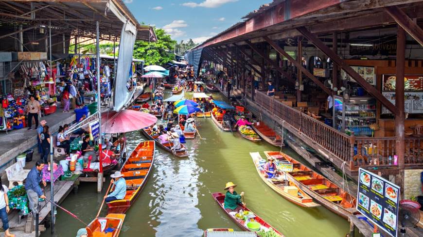 Mercado flotante Damnoen Saduak Bangkok Tailandia