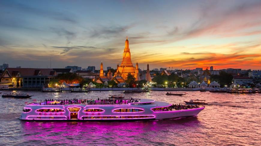 Excursion en barco a lo largo del río Chao Phraya Bangkok