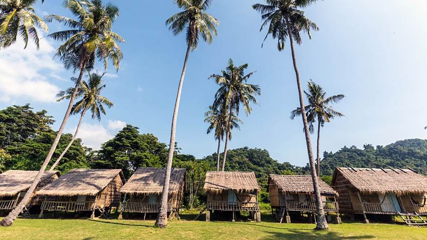 bungalows costeros en Koh Tonsay Camboya