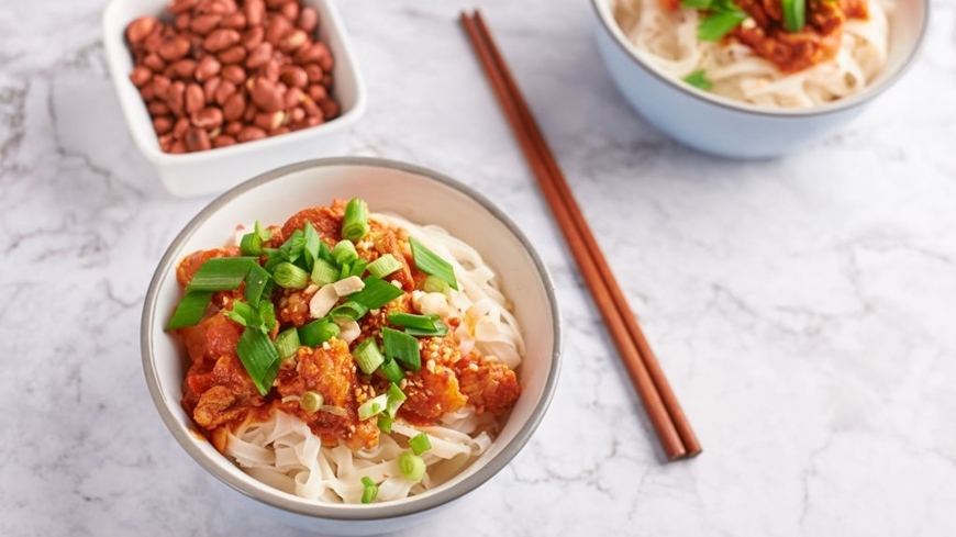 Fideos Shan con tofu Myanmar