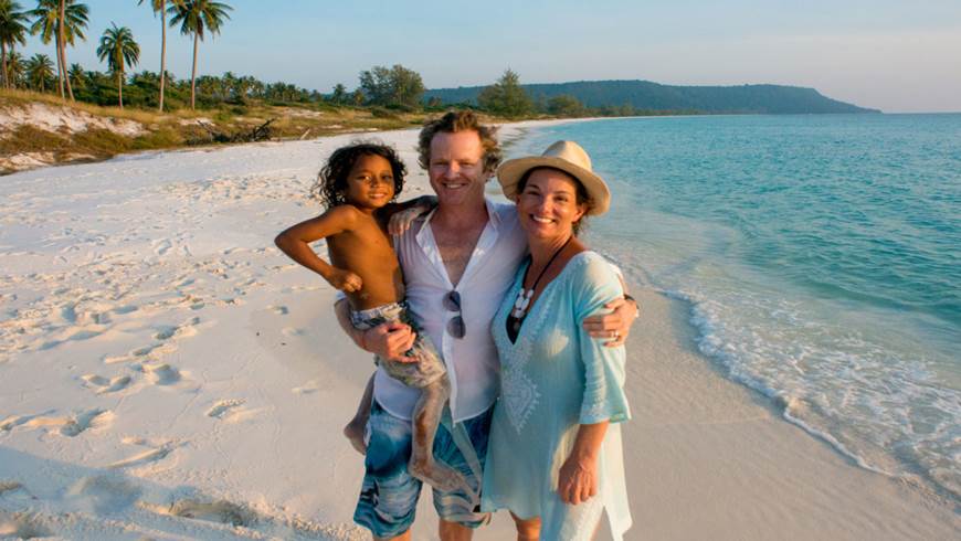 La familia de Melita y Rory en la isla privada Song Saa Camboya