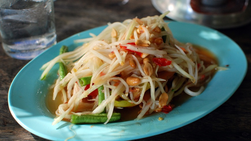 ensalada de papaya - platos de Laos