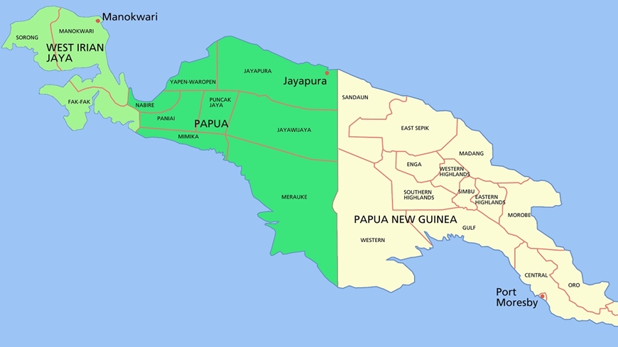 Mapa de Papua Indonesia
