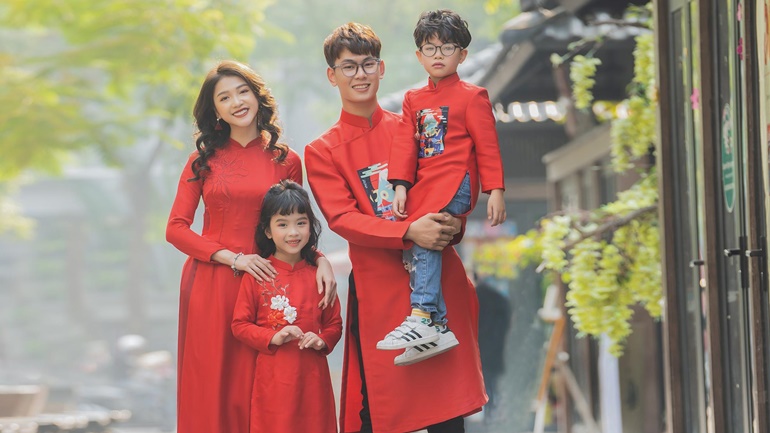 Ao dai para familia en Saigon