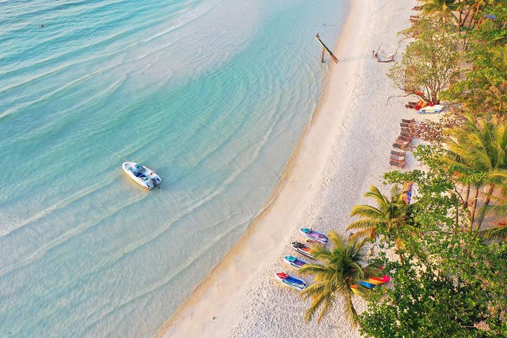 Parte de Sao Beach Phu Quoc vista desde arriba