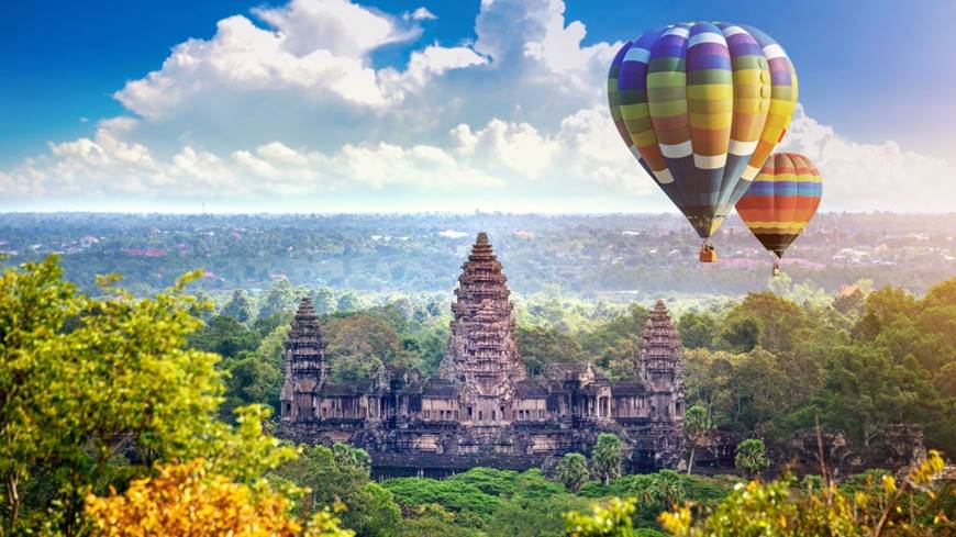 Paseo en globo aerostático por Angkor en Siem Reap