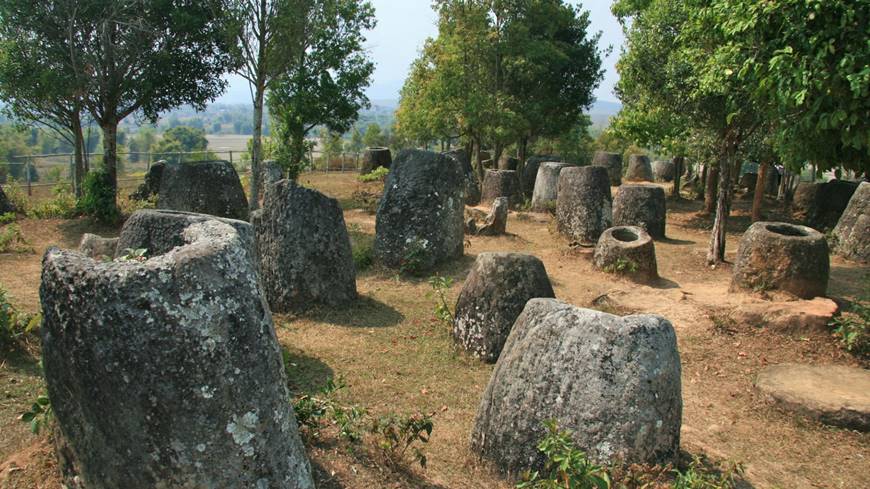 la llanura de las jarras en Xieng Khouang