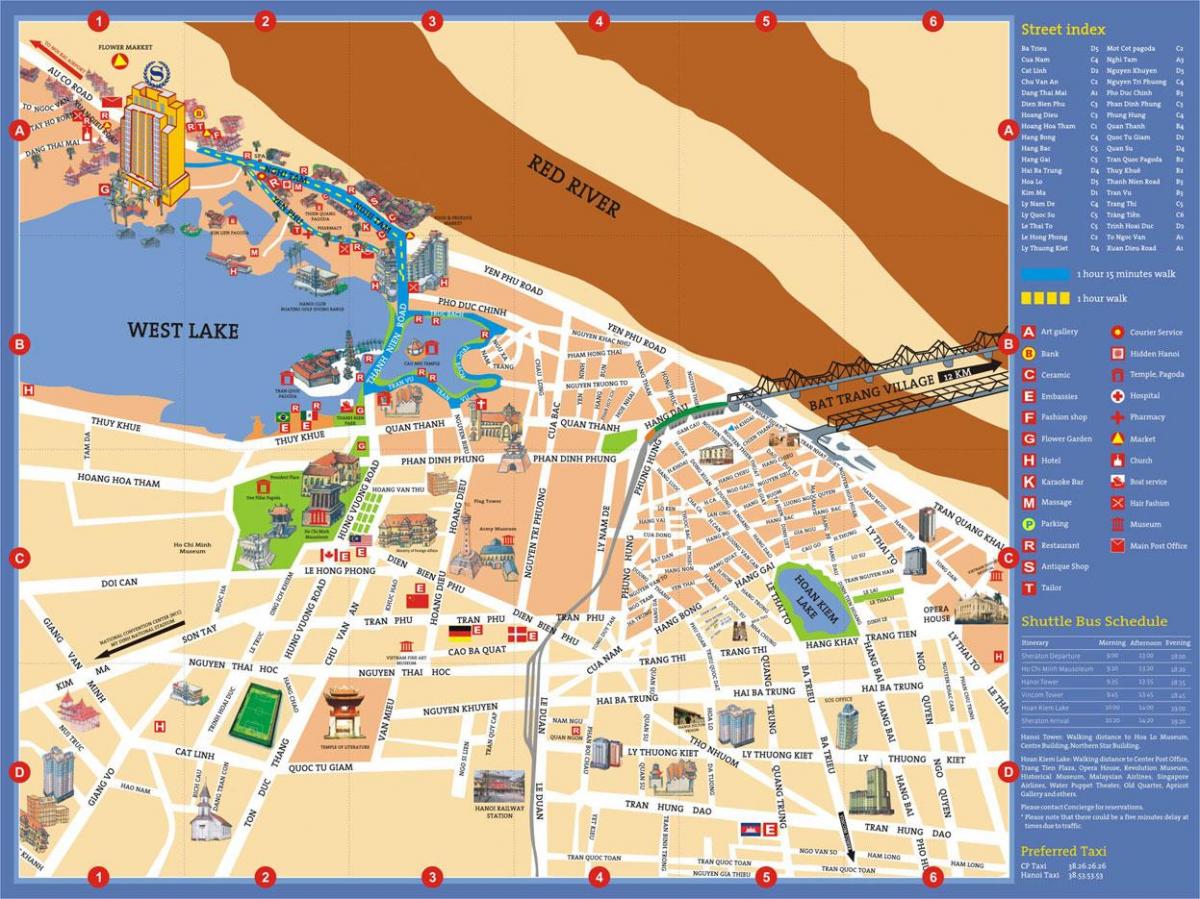 Mapa turística de Hanoi