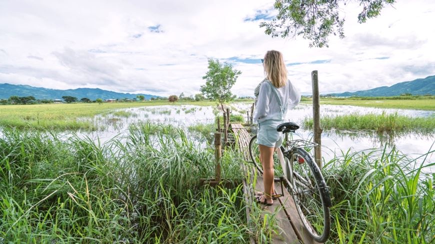 Ciclismo alrededor del lago Inle