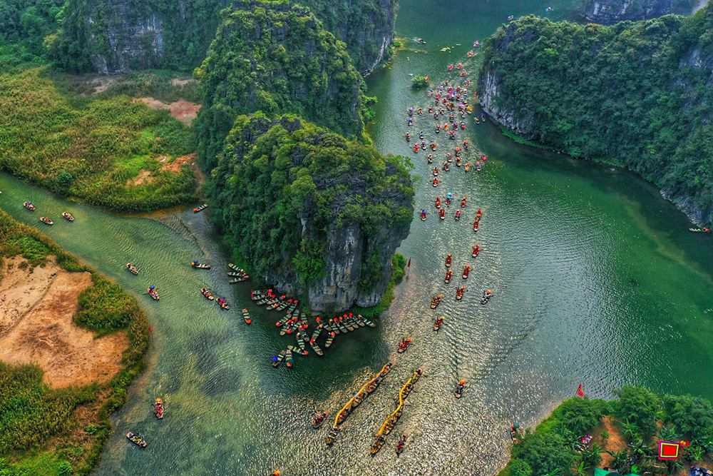 Paisaje en Tam Coc visto desde arriba